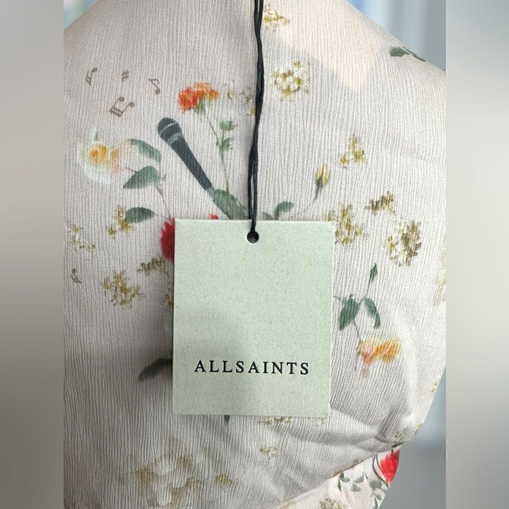 🔥🔥 NWT ALL SAINTS Musical Floral Wrap Mini Dress Size 6 US 10 UK EU 38 - Picture 11 of 16